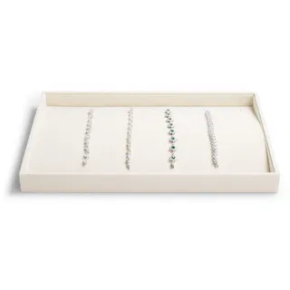 Oirlv Stackable 17 Haken Sackleinen Schmucktabletts Halskette/Anhänger/lange Kette Display Showcase Organizer(Packung mit 1,Beige)