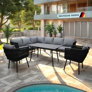 Gardissimo ABBY Ecklounge Gartenmöbel Sitzgruppe Rope links anthrazit