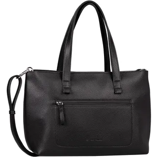 Shopper TOM TAILOR "Elis", Damen, Gr. B/H/T: 35cm x 22cm x 13cm, schwarz, Polyurethan, clean, gepflegt, geprägtes Muster, unifarben, Taschen Shopper, aus weich gekörntem Lederimitat auffällige Ziernaht und feinem Logo