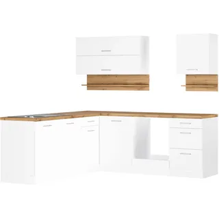 kochstation Winkelküche L-Form 220 cm weiß