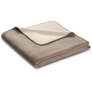 Biederlack Melange Doubleface Kuscheldecke 150 x 200 cm Beige