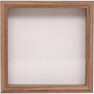 Muzilife 3D Bilderrahmen 20x20cm Tiefe Holz Rahmen zum Befüllen, Objektrahmen mit Glasscheibe, Quadratische Form, Geschenk für Familie Freunde, 1 Stück Braun