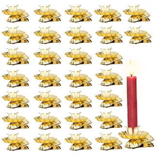 30 Stück Baumkerzenhalter Clip,Mini Gold Kerzenhalter für Weihnachtsbaum,Mini Kerzenhalter für WeihnachtsbaumWeihnachtsbaumkerzenhalter,für baumkerzen, Geburtstag, Weihnachten Dekoration