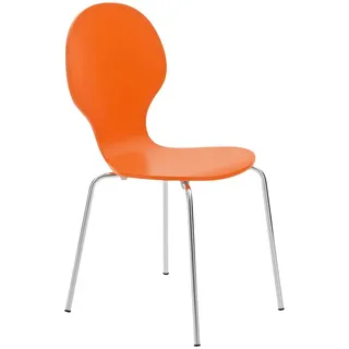 CLP Besucherstuhl Holz orange , Orange , 43x86x45 cm , Büromöbel, Bürostühle, Besucherstühle