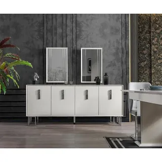 Sideboard Weiß Holz Modern Möbel Sideboard Tisch Stil Design Sideboard - Weiß