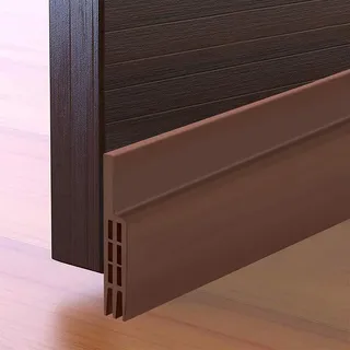 Selbstklebende Tür Türdichtung - YIAHIC Dichtungsstreifen Zugluftstopper gegen Insekt Ersatzdichtung Wetterfest Blocker Schalldichtung Silikon Türstopper (100 * 5 cm, Brown)