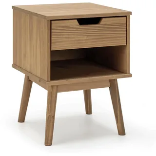 VS Venta-stock Nachttisch Bali 1 Schublade Farbe Wachs , Holz , Rechteckig , 40x52x40 cm , Schlafzimmer, Nachtkästchen