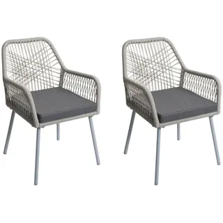 Mendler HWC-O12 Gartenstuhl 54 x 54 x 81 cm grau 2 St.