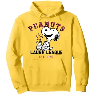 Peanuts - Snoopy Laugh League Pullover Hoodie, Unisex für Erwachsene, Gelb, L