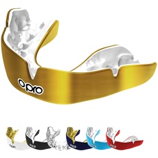 OPRO Instant Custom-Fit Mundschutz, revolutionäre Anpassungstechnologie für ultimativen Komfort und Schutz, Zahnschutz für Rugby, Boxen, Hockey, Kampfsport (Gold, Jugend)