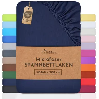 - Mikrofaser SPANNBETTLAKEN zum Sparpreis! viele Größen und Farben Markenware (140x200-160x200 cm, Navy blau)