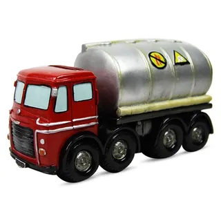 Spardose LKW Tanklaster, Geldkassette, Schwarz,rot,Silber, für Erwachsene, Classic Design Enthusiasten
