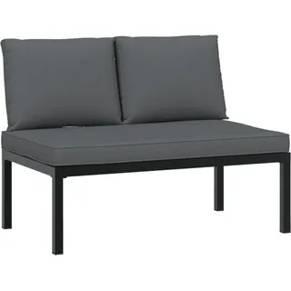 Gartenbank mit Kissen Schwarz Aluminium - Schwarz