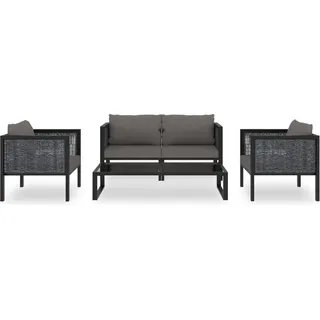 vidaXL 5-tlg. Garten-Lounge-Set mit Auflagen Poly Rattan Anthrazit