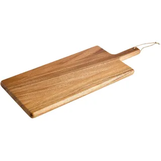 Homeware Profession. Schneidebrett , Akaziefarben , Holz, Textil , Akazie , Schichtholz , 19x2x48 cm , Lfgb , Griff, nachhaltig , Küchenzubehör, Schneidebretter