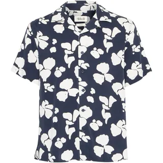 Kurzarmhemd SOLID "Kurzarmhemd SDPacha", Herren, Gr. XL, N-Gr, blau (insignia blau), Obermaterial: 100% Viskose LENZING ECOVERO CV LenzEcov., Shirts Kurzarmhemd