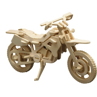 Peter Bausch GmbH & Co. KG Pebaro 850/6 Holzbausatz Cross-Motorrad, 3D Puzzle, Modellbausatz, Basteln mit Holz, Holzpuzzle, vorgestanzte Holzplatte, inkl. Schmirgelpapier, ausbrechen, zusammenstecken, fertig, Geschenkidee