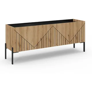xonox.home Neo Lowboard 155x62x40 cm Schwarz/Eiche
