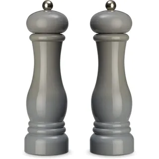 Echtwerk Salz- und Pfeffermühle aus hochwertigem ABS-Kunststoff, Keramikmahlwerk, Manuelle Mühle, Ideal für Gewürze wie Pfeffer, Salz und Chili, Grau, 21 cm