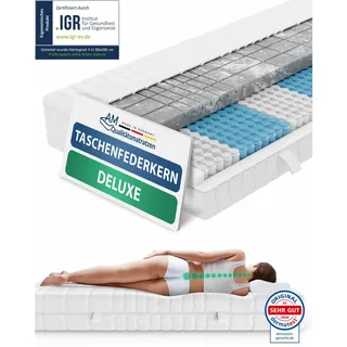 AM Qualitätsmatratzen 3D Deluxe Taschenfederkernmatratze 90 x 200 cm H3