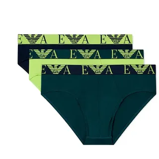 Emporio Armani Bold Monogram Slips 3 Einheiten - Navy / Bourdeaux / White / MB255 - XL