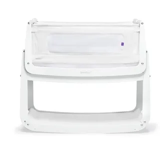 Snuz Beistellbett Baby - SnuzPod Babybett mit Atmungsaktiver Matratze. Vielseitig und tragbar, dank herunterziehbare, netzbezogenen Seitenwänden und leichtgewichtig abnehmbaren Stubenwagen, Weiß