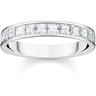 Thomas Sabo Ring weiße Steine Pavé Silber Recyceltes 925 Sterling Silber Zirkonia, Größe 54, TR2358-051-14-54