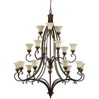 Elstead Lighting Kronleuchter , Braun , Metall, Glas , 177.5 cm , Grüner Punkt, RoHS , Lampen & Leuchten, Leuchtenserien