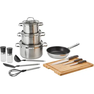 Rösle Kochtopfset , Metall , 13-teilig , 16 cm,20 cm , 37.8x29x59 cm , Kochgeschirr, Töpfe, Topfsets