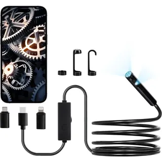 Vevor Endoskopkamera 1920P HD mit Licht, 3 m Schlangenkabel, IP67