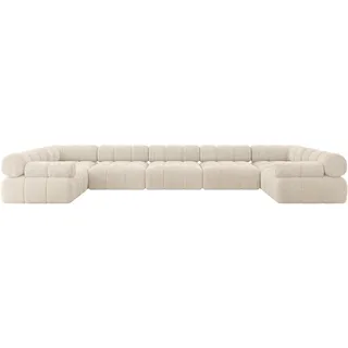 altdecor Eckcouch Cord 8-Sitzer Beige