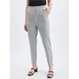 Orsay Hellgraue karierte Straight Fit-Hose für Damen 353140887000__36 - Hellgrau