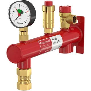 Flamco Flexconsole Plus Zentralheizungs-Ausdehnungsgefäß-Konsole mit 3 bar Sicherheitsventil, Manometer und Flexfast-Schnellkupplung, GW 3/4 MAG - Kesselgruppe - Wandbefestigung für Ausdehnungsgefäß, Aufhängezarge Wandbefestigung für Ausdehnungsgefäß, inklusive 