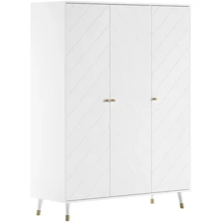Vipack Kinderkleiderschrank 3-türig 150 x 200 x 59 cm Kiefer lackiert weiß
