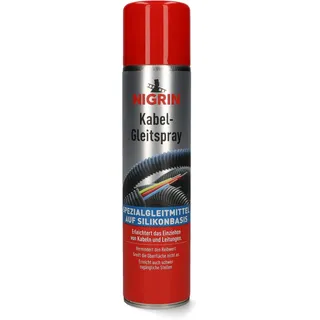 Nigrin Kabel-Gleitspray, Spezialgleitmittel auf Silikonbasis, vermindert den Reibwert, 400 ml