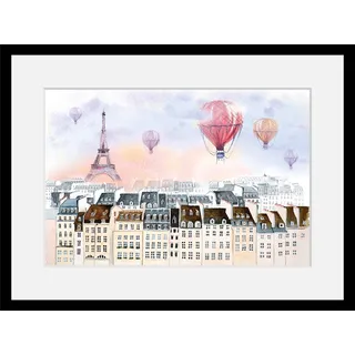 queence Bild »Heißluftballon«, Städte, Paris, gerahmt, Heißluftballon, Stadt, bunt