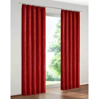 Vorhang WIRTH "Trondheim 234 g/m2" Gr. 15, rot, B:270cm H:245cm, Chenille, Polyacryl, Gardinen, Vorhang