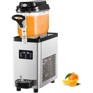 Vevor Kommerzielle Slushy-Maschine, 6L Tassen Einzelschüssel, Slush Ice Maschine, 300W 220V, Edelstahl Margarita Smoothie Frozen Drink Maker, Slushie Silber, Schwarz