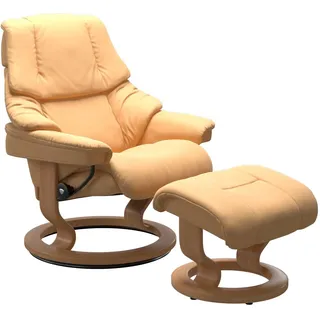Stressless Relaxsessel Reno Leder/Mikrofaser 79 x 98 x 75 cm Gelb mit Classic Base