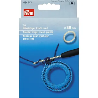 Prym 624143 Häkelringe rund KST 39 mm weiß