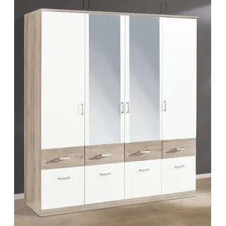 Bremen 181 x 199 x 58 cm Eiche Nachbildung/weiß mit Spiegel