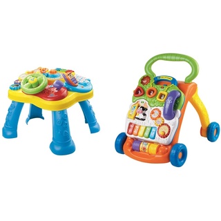 Vtech Baby Abenteuer Spieltisch –12-36 Monaten & Baby Spiel- und Laufwagen – Lauflernwagen mit regulierbarer Geschwindigkeit, Musik und abnehmbarem Spielboard – Für Kinder von 12-36 Monaten