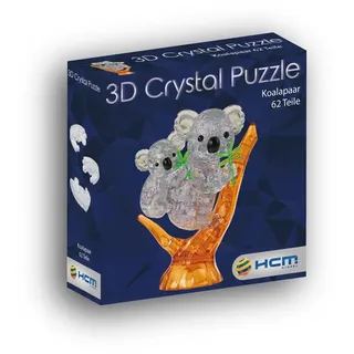 Crystal Puzzle | 3D Koalabärenpaar | Transparentes Design | 60Teile | Bausatz für Kinder und Erwachsene | HCM Kinzel