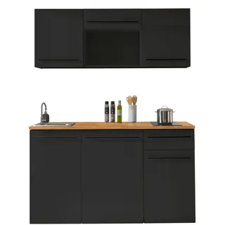 Stella Trading Küchenzeile JAZZ 160 cm Schwarz