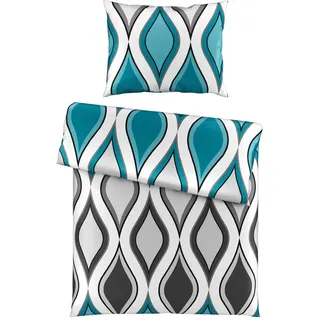 Esposa Bettwäsche , Blau , Abstraktes , 140x200 cm , atmungsaktiv, schadstoffgeprüft , Heimtextilien, Bettwäsche & Leintücher, Bettwäsche, Satin-Bettwäsche