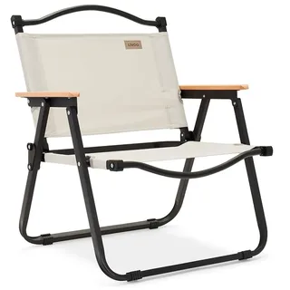 Livoo Klappbarer Campingstuhl SEP138 – pulverbeschichteter Stahl, Buchenholz, 600D, integrierter Tragegriff, bis 110 kg