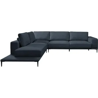 Belluti Ecksofa , Blau , Metall , Ottomane links, L-Form , 318x271 cm , Goldenes M , Typenauswahl, Lederauswahl, Stoffauswahl, Hocker erhältlich, Rücken echt, individuell planbar , Wohnzimmer, Sofas & Couches, Wohnlandschaften, Ecksofas