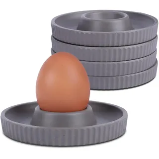MiCasa SuCasa Eierbecher Melamin Set - 4 Stück Grau – Eleganter Eierhalter für Frühstück & Brunch - Klassisches Design, pflegeleicht & robust – Ideal als Camping Geschirr oder für Zuhause