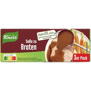 KNORR Soße zu Braten leckere dunkle Soße natürlich ohne geschmacksverstärkende Zusatzstoffe 3er Pack