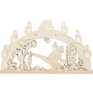 SAICO Original LED Schwibbogen »3D-Lichterbogen, Reiterin« Premium LED-Beleuchtung, warmweiß, BxHxT: 52x30x4,5 cm